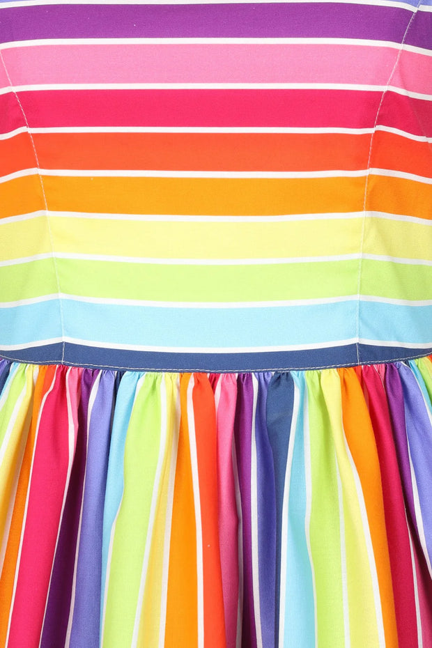 Hell Bunny Over the Rainbow 50s Striped Dress
