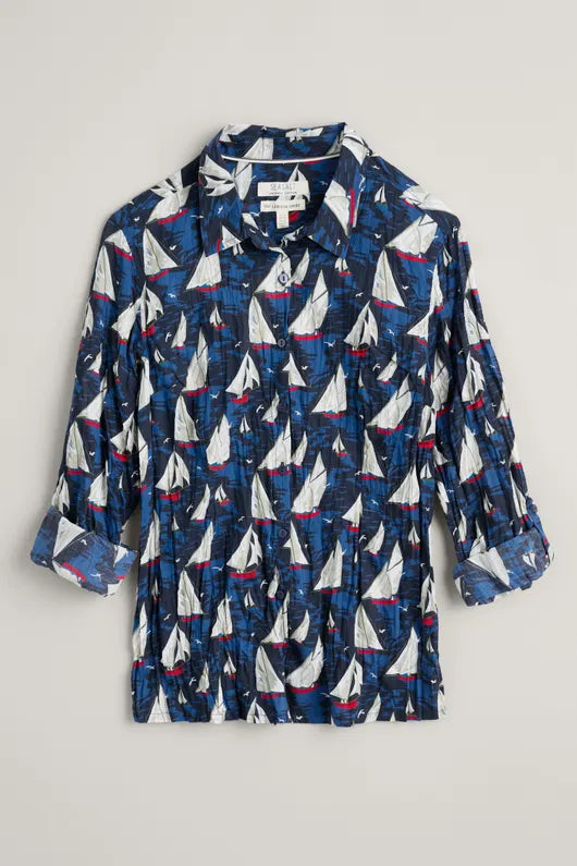 Seasalt Larissa Falmouth Sails Blue Organic Cotton Shirt