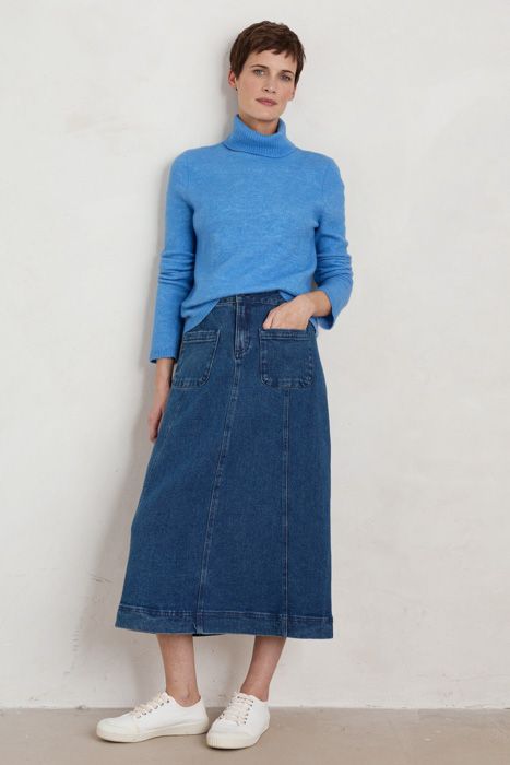 Seasalt Dusk Journey Blue Denim Skirt