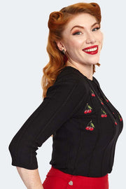 Voodoo Vixen 40s 50s Cherry Black Jumper