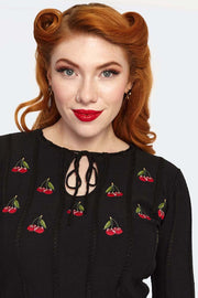 Voodoo Vixen 40s 50s Cherry Black Jumper