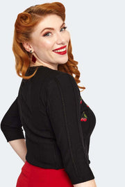 Voodoo Vixen 40s 50s Cherry Black Jumper