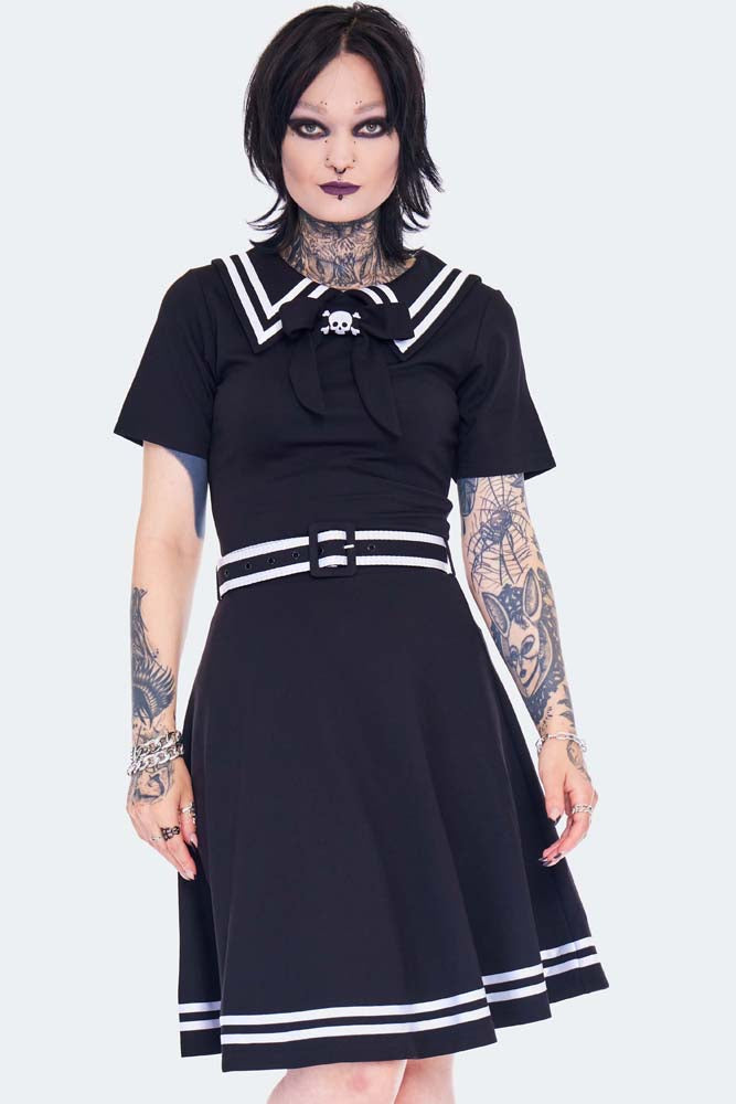 nautical skater dress Baroque Seashell Skater Dress Teal Nautical Vintage Pattern sunbowjp