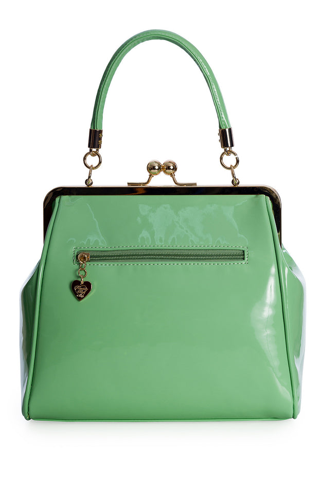 Banned Retro 1950's American Vintage Mint Green Patent Handbag
