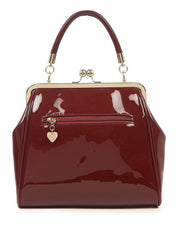 Banned Retro 1950's American Vintage Burgundy Patent Handbag