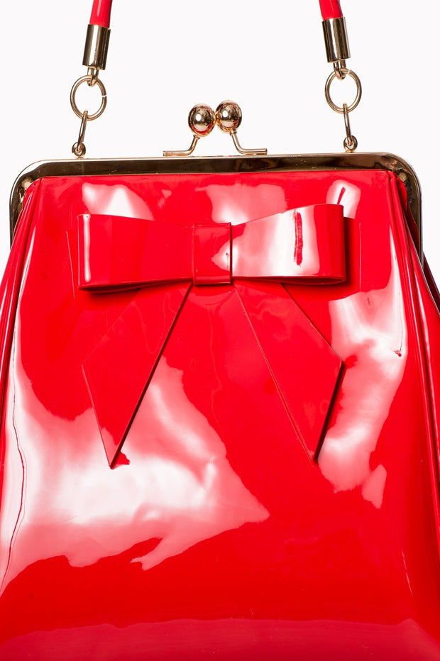 Banned Retro Lost Queen 1950's American Vintage Red Patent Handbag