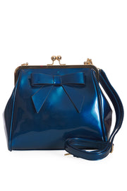 Banned Retro 1950's American Vintage Teal Blue Green Patent Handbag