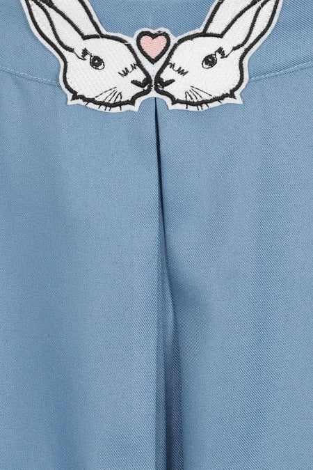 Banned Retro 50s Bunny Hop Light Blue Flare Skirt