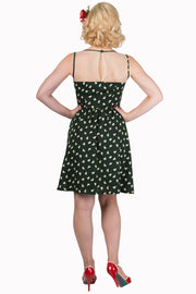 Banned Retro 50s Style Green Heart Print Mini Dress