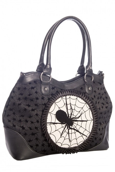 Banned Retro Spinderella Spider Black Handbag