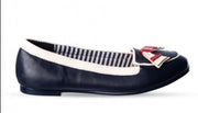 Banned Retro St Tropez Navy Blue Nautical Flat Shoes