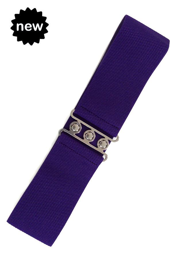 Dancing Days 50s Vintage Elasticated Stretch Belt (Purple)