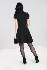 Hell Bunny 1940s style Carlie Black Mini Dress