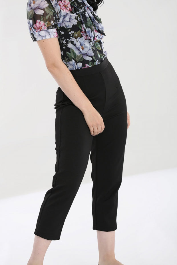 Hell Bunny 40s 50s Amelie Black Cigarette Trousers