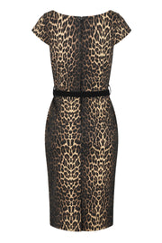 Hell Bunny 50s Style Shuri Leopard Print Black Pencil Dress