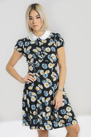 Hell Bunny 60s Black Daisy Print Mini Dress