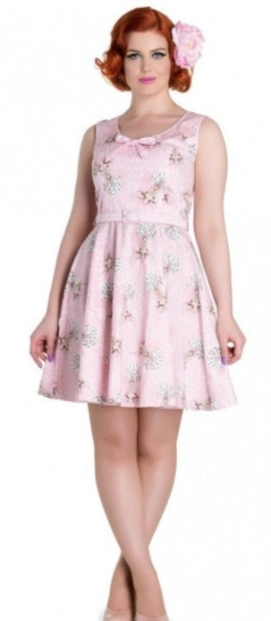 hell bunny pink dress Hell Bunny Rosalie Wiggle Dress