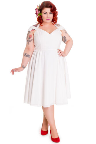Hell Bunny 50's Eveline White Swing Dress