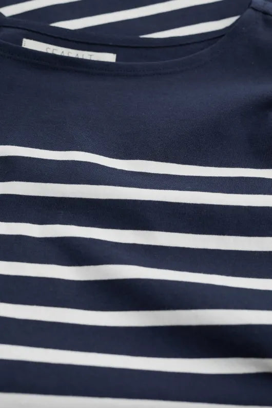 Seasalt Sailor Shirt Falmouth Breton Navy Blue Maritime Chalk